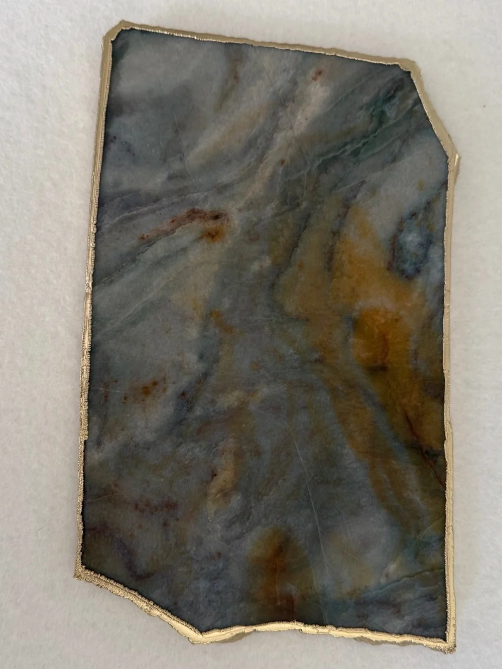 NWT Anthropologie Dyed Black Agate Serveboard with Gilded Rim